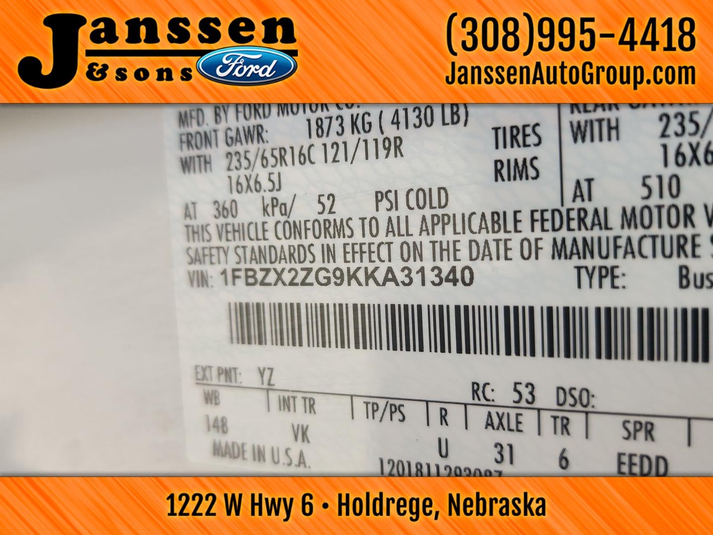 2019 Ford Transit Passenger Wagon XL