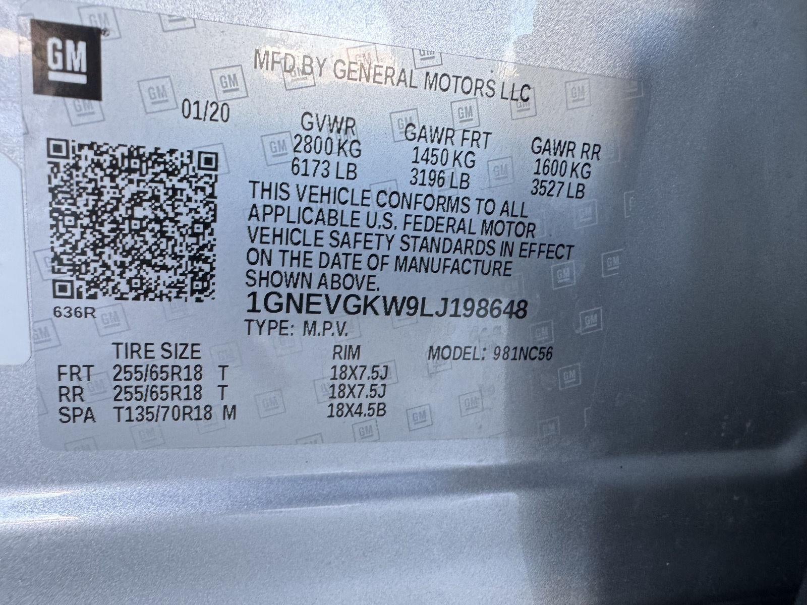 2020 Chevrolet Traverse AWD LT Cloth