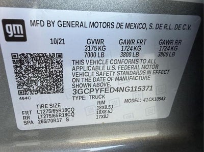 2022 Chevrolet Silverado 1500 LTD 4WD Crew Cab Short Bed LT Trail Boss