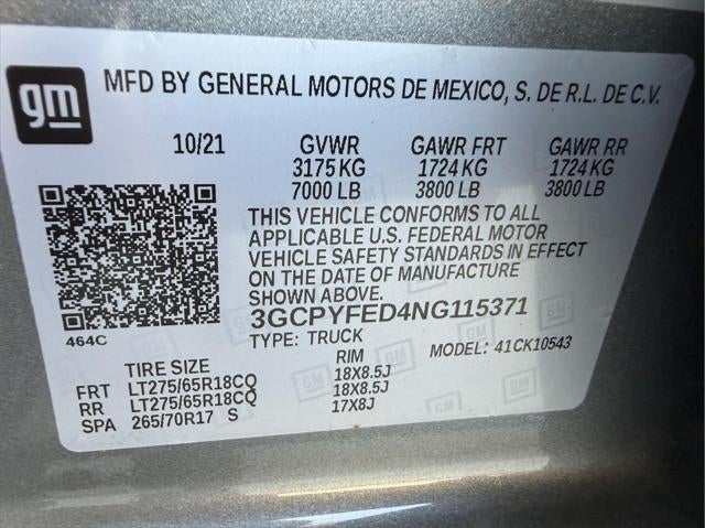 2022 Chevrolet Silverado 1500 LTD 4WD Crew Cab Short Bed LT Trail Boss