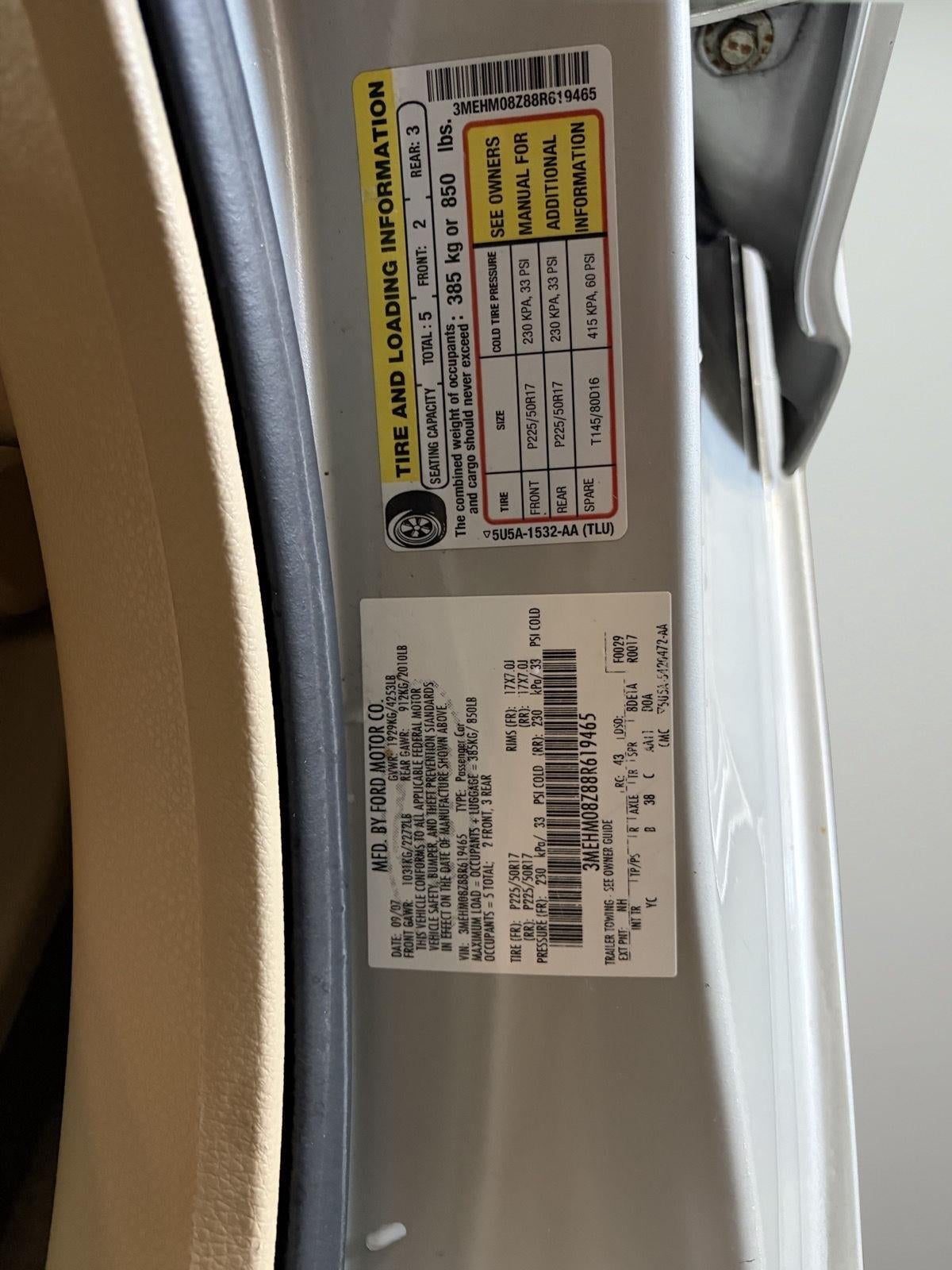 2008 Mercury Milan I4 Premier
